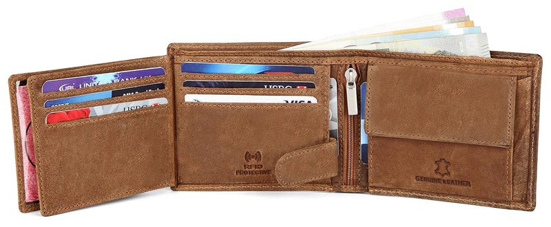 Wildhorn RFID Protected Leather Wallet for Men, Tan Hunter - Image 4