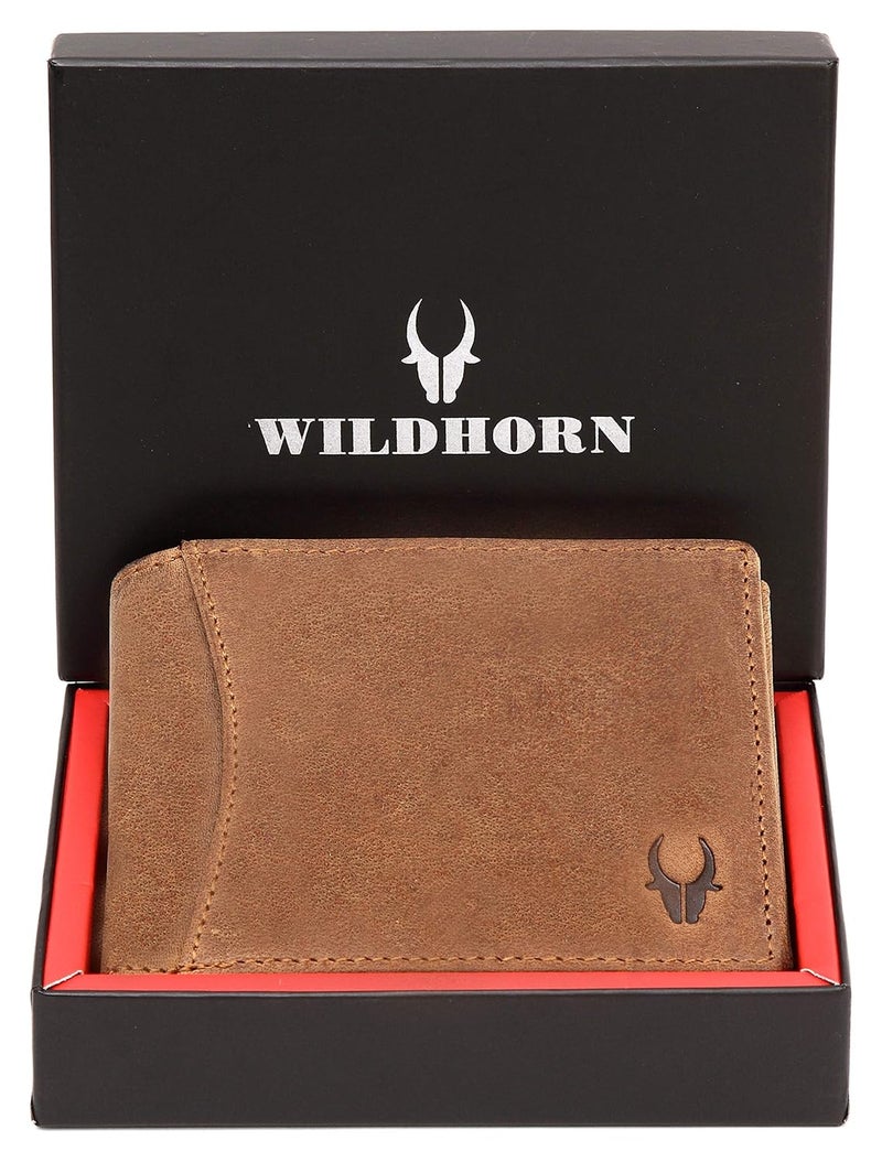 Wildhorn RFID Protected Leather Wallet for Men, Tan Hunter - Image 2