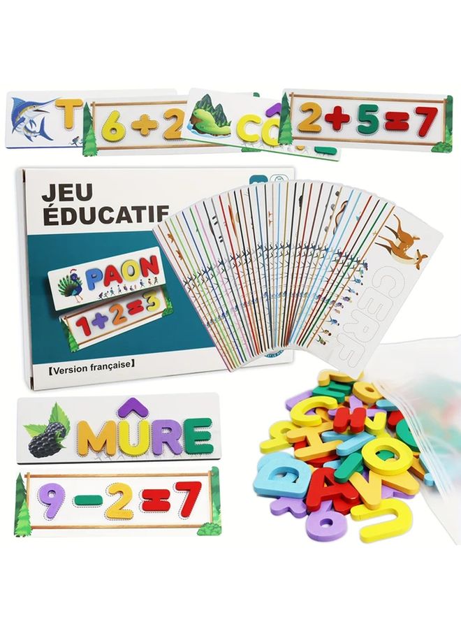 French Spelling Game 32 Double Sided Flash Cards Alphabet Learning Toy Gift For Kids Ages 3 Plus - Image 1