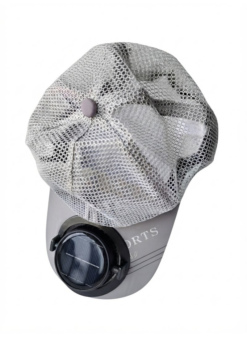 Trendoza Solar Powered Cooling Fan Cap | USB Rechargeable Breathable Baseball Hat with Built-in Fan for Outdoor Activities, Travel, Hiking | Dark Grey - Image 1
