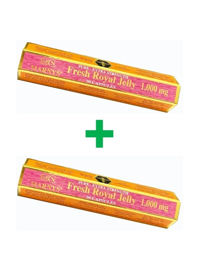 مارنيز رويال جيلى طازج ١٠٠٠ مجم - ٣٠ كبسولة - عسل ملكي طازج - عبوتين - Image 1
