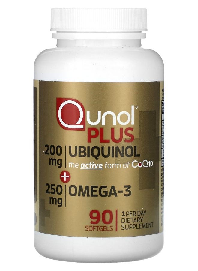 Qunol Plus Ubiquinol + Omega-3 200 mg + 250 mg 90 Softgels 
