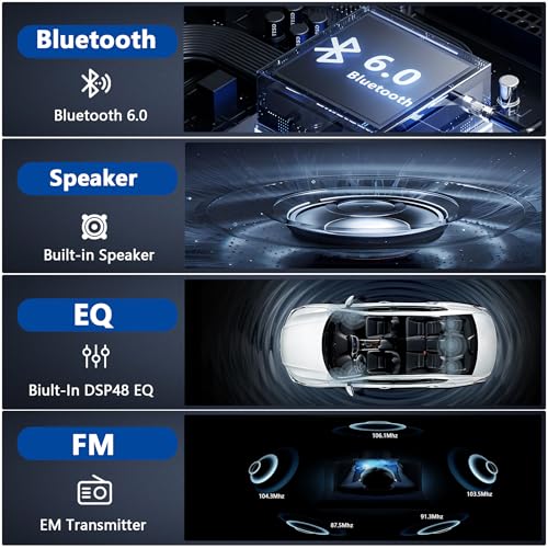 LSLYA Single Din Radio, Touchscreen Car Stereo for Wireless Apple Carplay,Android Auto, Radio para Carro with FM/USB/Mirror Link/Rear Camera/Car Steering Wheel Controller/Mirophone/Type-c/Aux - Image 4