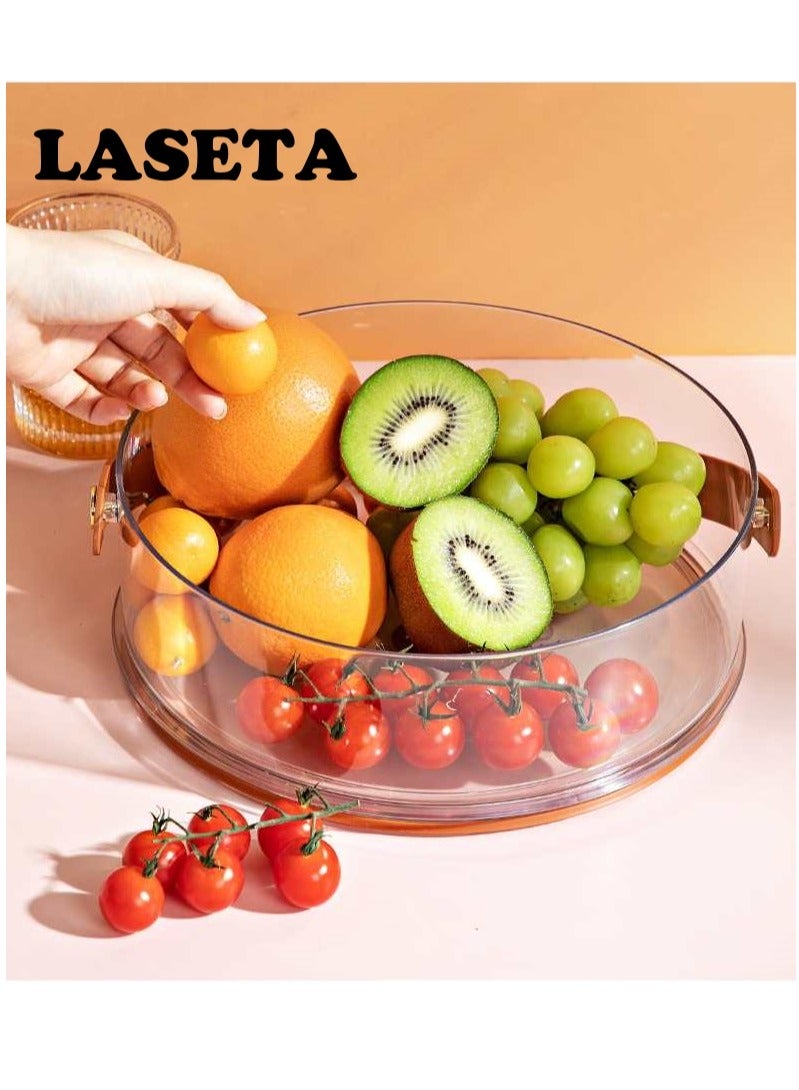 Laseta صينية شفافة متعددة الاستخدامات مع غطاء، للفواكه والحلويات والمشروبات الباردة - Image 4