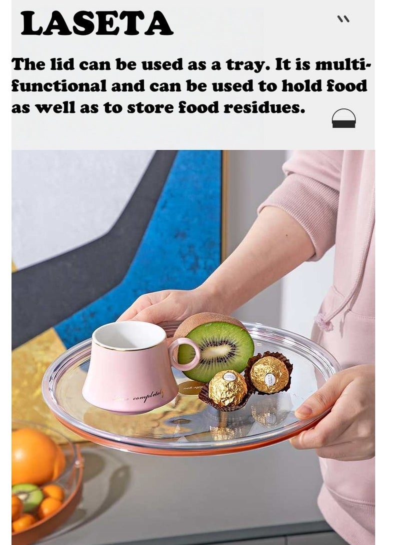 Laseta صينية شفافة متعددة الاستخدامات مع غطاء، للفواكه والحلويات والمشروبات الباردة - Image 5