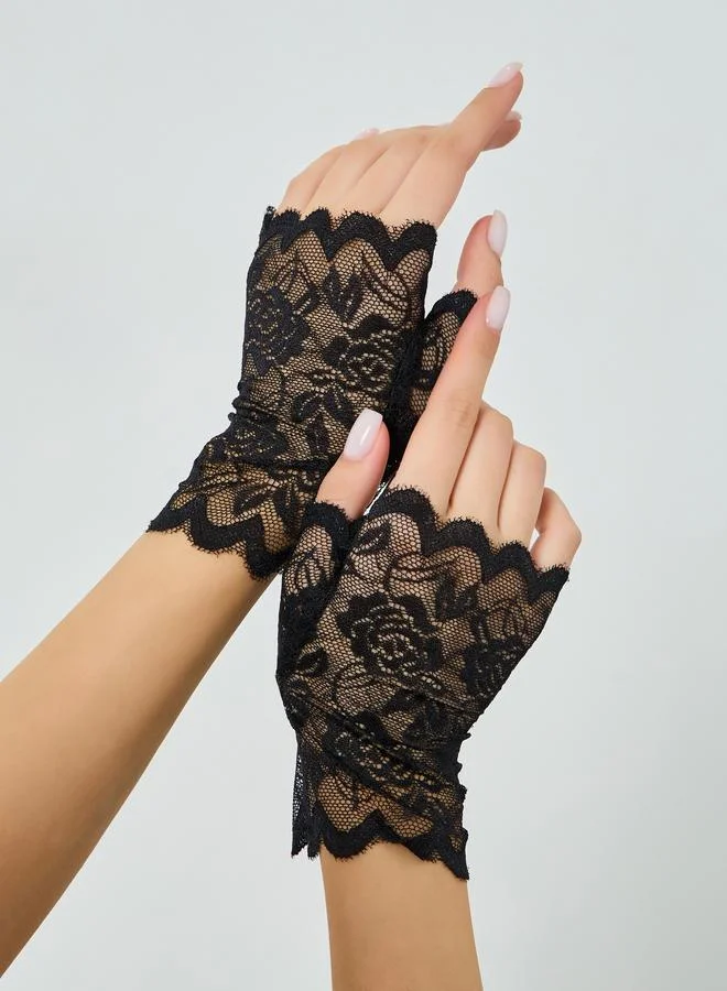 Styli Pack of 2 - Floral Lace Half Gloves