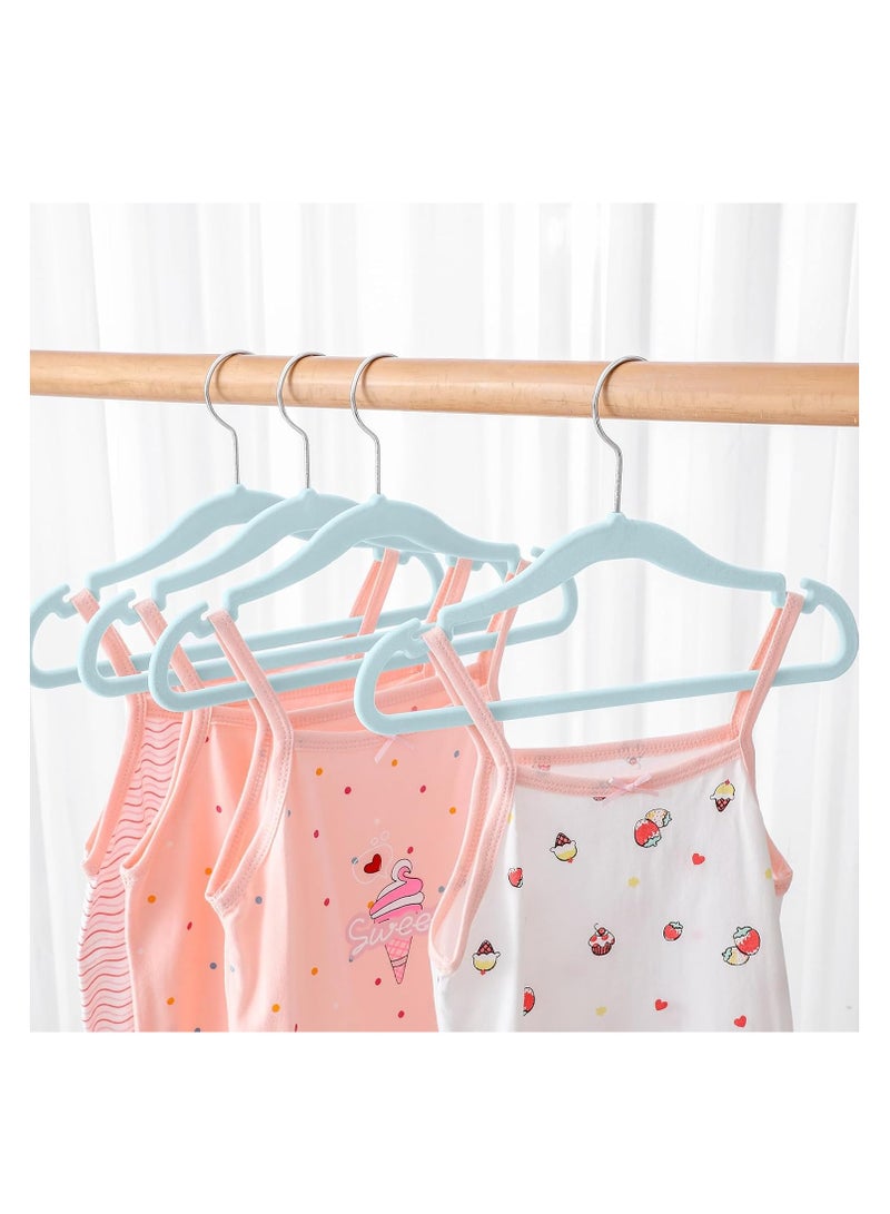 Red Dot Gift Red Dot Gift® Pack of 30 Baby Velvet Clothes Hangers 30cm Heavy Duty Durable Kids Clothes Hangers (Light Blue)  - Image 4
