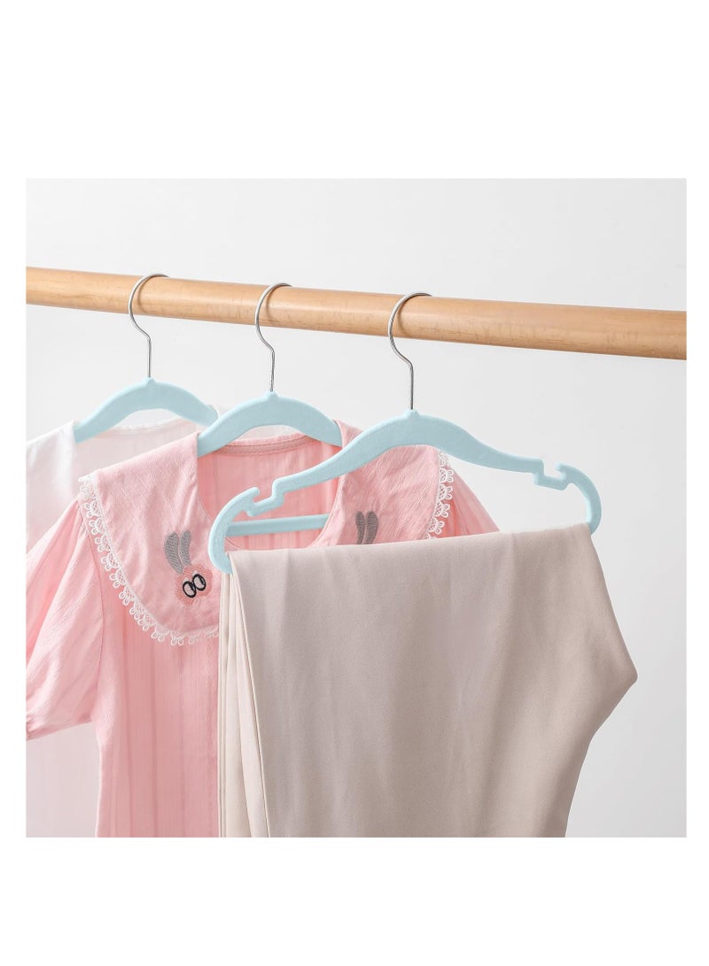 Red Dot Gift Red Dot Gift® Pack of 30 Baby Velvet Clothes Hangers 30cm Heavy Duty Durable Kids Clothes Hangers (Light Blue)  - Image 5