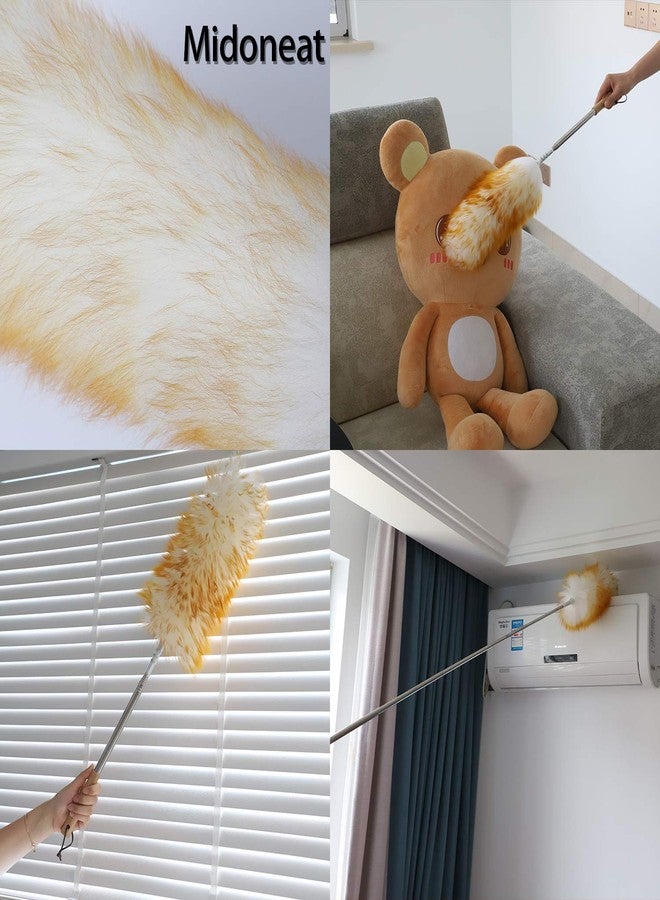 Midoneat Lambswool and Microfiber Duster, 2 Counts, Long Reach/Extendable Duster Up to 86" for Cleaning High Ceiling Fan, Interior Roof, Cobweb, Keyboard, Furniture - Image 5