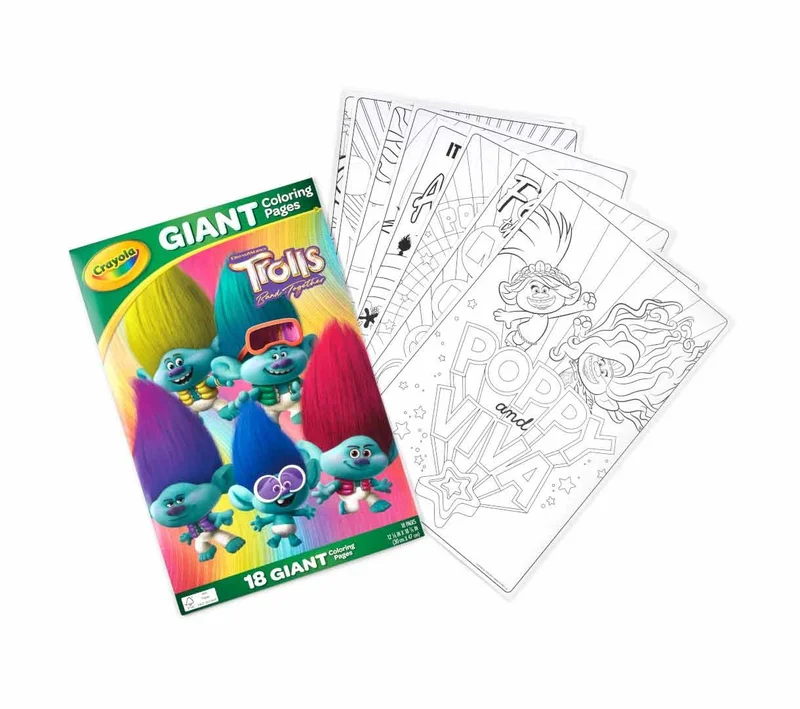 Crayola Crayola Trolls Giant Coloring Pages, 18 Count