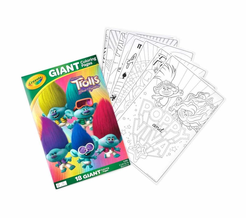 Crayola Trolls Giant Coloring Pages, 18 Count - Image 2