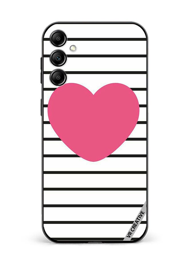 VR CREATIVE Protective Case Cover For Samsung Galaxy M14 Pink Heart stripes Design Multicolour - Image 1