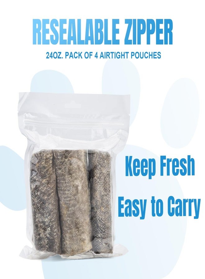 Amzey Cod Skin Dog Treats 24 OZ, High Protein Fish Skin Rolls Rich in Omega-3, 100% Natural Dried Fish Dog Chews for Teeth Cleaning, Pack of 4 Resealable Bags - Image 5