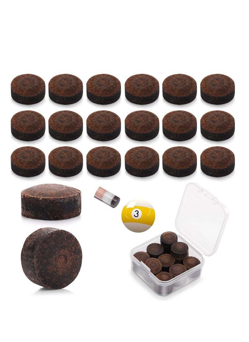 Excefore Billiard Pool Cue Tips, 20 Pcs 13mm Pool Cue Tips Replacement Kit, Snooker Cue Tip, with Storage Box,  for Pool Cues and Snooker (Brown)  - Image 1