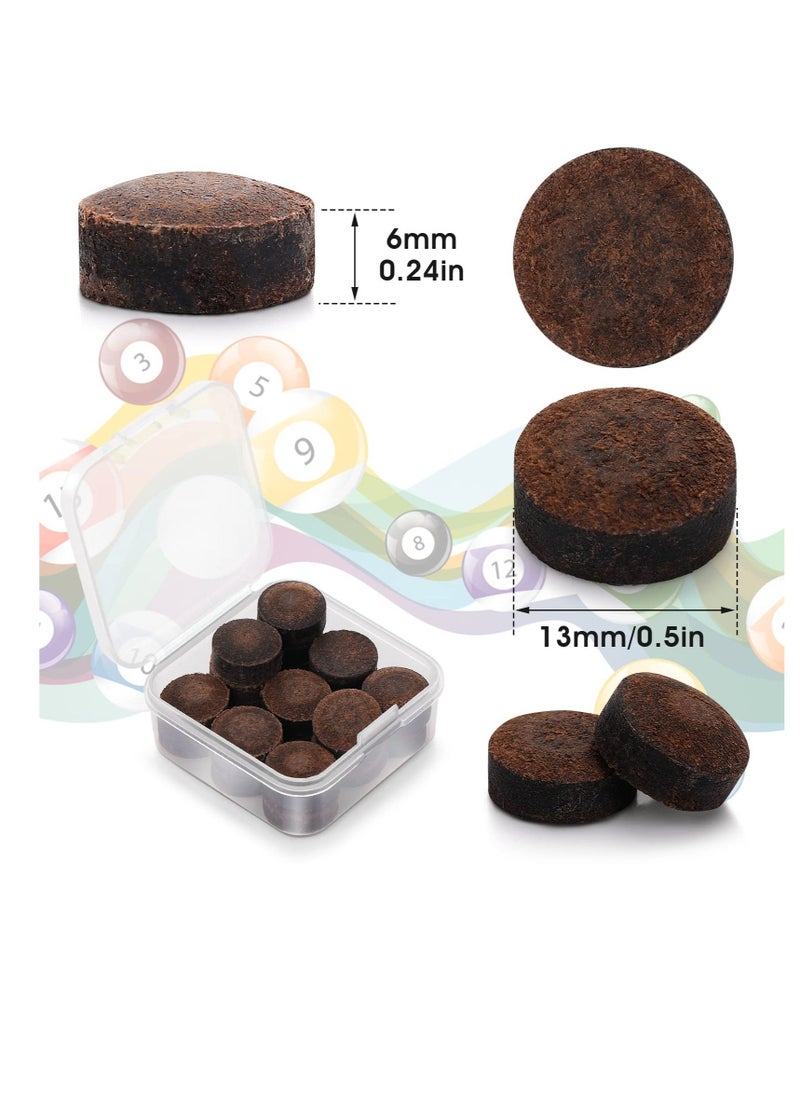 Excefore Billiard Pool Cue Tips, 20 Pcs 13mm Pool Cue Tips Replacement Kit, Snooker Cue Tip, with Storage Box,  for Pool Cues and Snooker (Brown)  - Image 2