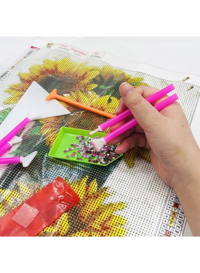 سورس تون مجموعة SourceTon من 50 قطعة من لوحات الماس الفنية، أدوات فنية ماسية، للوحات الماسية 5D، بما في ذلك كتلة مطاطية حمراء، وحقيبة ماسية، وملصق، وقلم حفر، وملقط، ومصحح، وعلبة بلاستيكية - Image 2