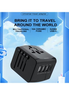 MarlaMall Universal travel adapter, international charger with fast charging adapter, 4 ports for multiple electronic devices, can be used in multiple countries/regions (USA, UK, EU, Australia, etc.)  - Image 1