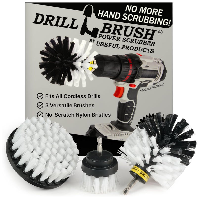 Drillbrush Car Detailing Kit | Drill Brush Set - Soft Bristle Power Scrubber Attachments For Cleaning Car Interior Upholstery Carpet Seats Wheels Rims Dash Console And Trim - Nylon Scrub Brush - Image 1
