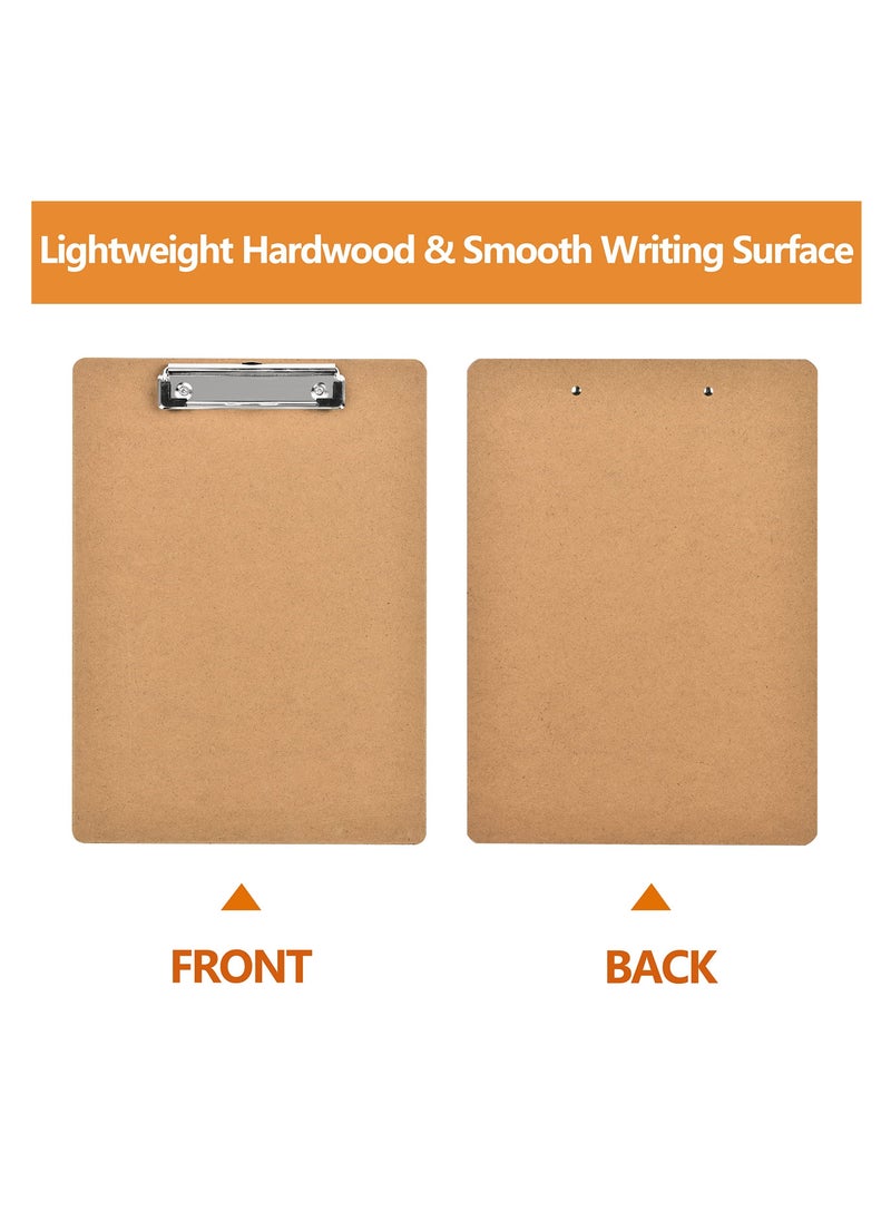 10 Pack Clipboards, 8.5" x 11" Wooden Hardboard Clipboards, Bulk A4 Clip Boards with Low Profile Clip, Ideal for Office, Home, Classroom - Image 3