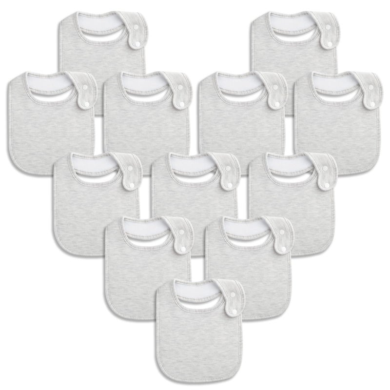 Benoxine Baby Bibs Soft and Absorbent Organic Cotton Bandana Bibs Set for Boys Girls Newborn Unisex Plain Colors 3-36 Months 12 Pcs - Image 1