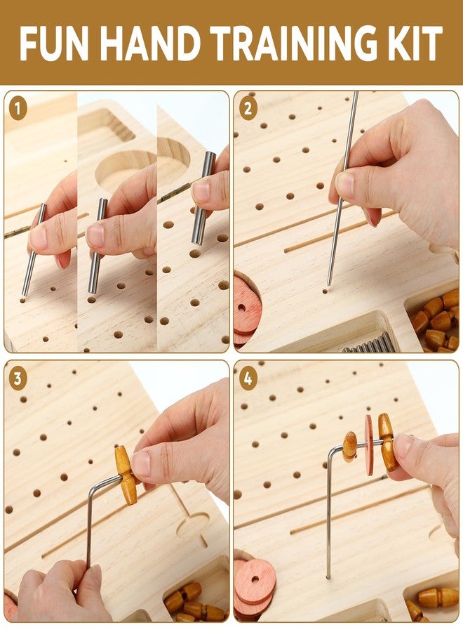 Threehoney Wooden Pegboard for Finger Dexterity, 36-hole Wooden Hand Training Peg Board with Finger Exercise Tools Help to Improve Fine Motor Skills and Hand-eye Coordination - Image 5