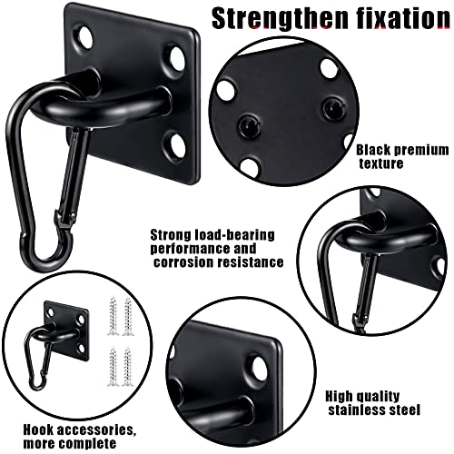 Shimeyao Stainless Steel Ceiling Hooks, 6 Sets Heavy Duty Eye Plate U Hooks, Snap Hooks and Screw Hardware, Rust Resistant, for Indoor and Outdoor Use - Image 2