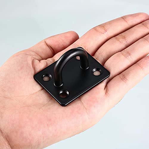 Shimeyao Stainless Steel Ceiling Hooks, 6 Sets Heavy Duty Eye Plate U Hooks, Snap Hooks and Screw Hardware, Rust Resistant, for Indoor and Outdoor Use - Image 4