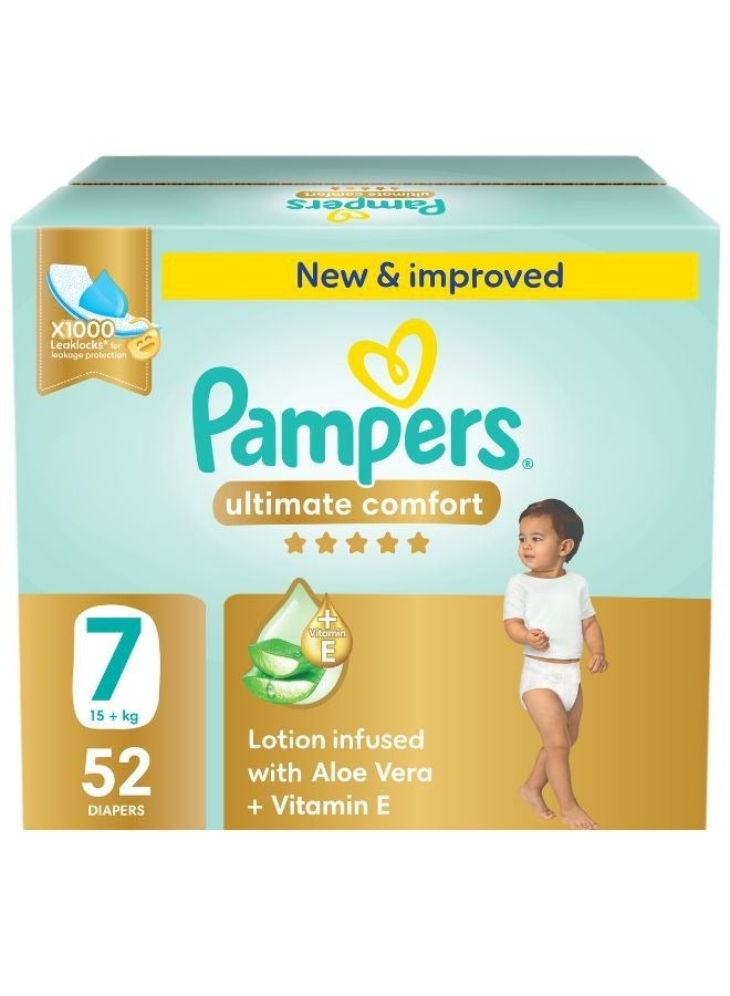 Ultimate Comfort Taped Diapers Size 7 (15+ Kg) Giant Saving Box - 52 Count