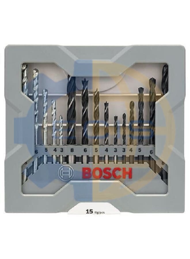 BOSCH Set of drill bits (blacksmith - wood - ransom) from 3-8 mm, 15 pieces, Bosch