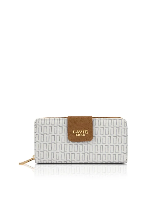 Luxe Mono Mia25 Women's Bifold Zip Wallet (White)