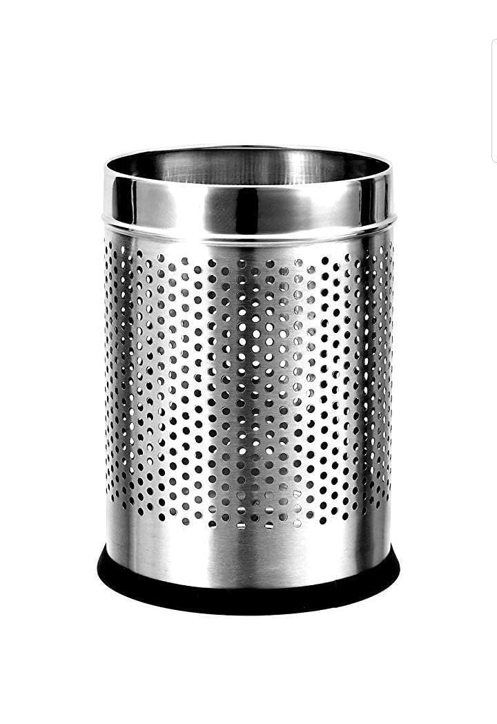 OPR 18 Ltr Stainless Steel Open Perforated Dustbin Without Lid| Waste Bin For Home, Bedroom, washrooms, Office, Kitchen, Bathroom| Perforated Dustbin- Silver| (10X14-18 LTR) - Image 5