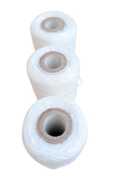 Hookcart Cotton Yarn Roll for Flower Garland Making and Other Crafts, White, Pack of 3 - Image 4