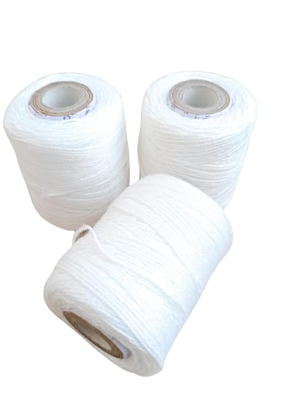 Hookcart Cotton Yarn Roll for Flower Garland Making and Other Crafts, White, Pack of 3 - Image 1