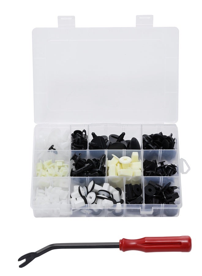 Lawazim Auto Fastener Clips With Clips Removal Tool - 166PCS - Assorted Car Push Retainer Clips and Plastic Rivets Kit, Bumper, Fender, Door Trim Panel Fasteners for Universal Vehicle Repair - Image 1