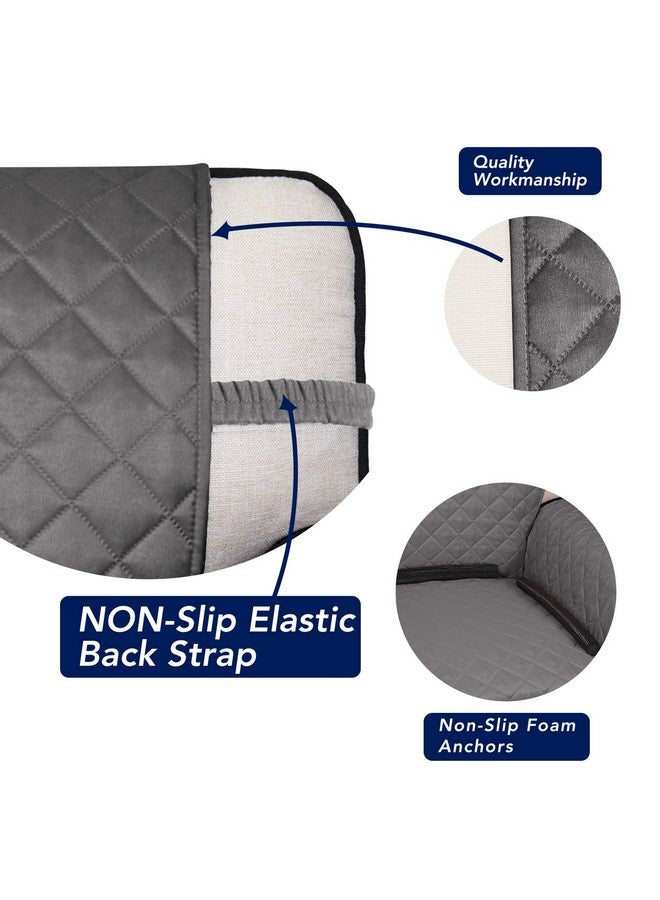 PureFit Reversible Quilted Sofa Cover, Water Resistant Slipcover Furniture Protector, Washable Couch Cover with Non Slip and Elastic Straps for Kids, Dogs, Pets (XX Large, Gray/Light Gray) - Image 2