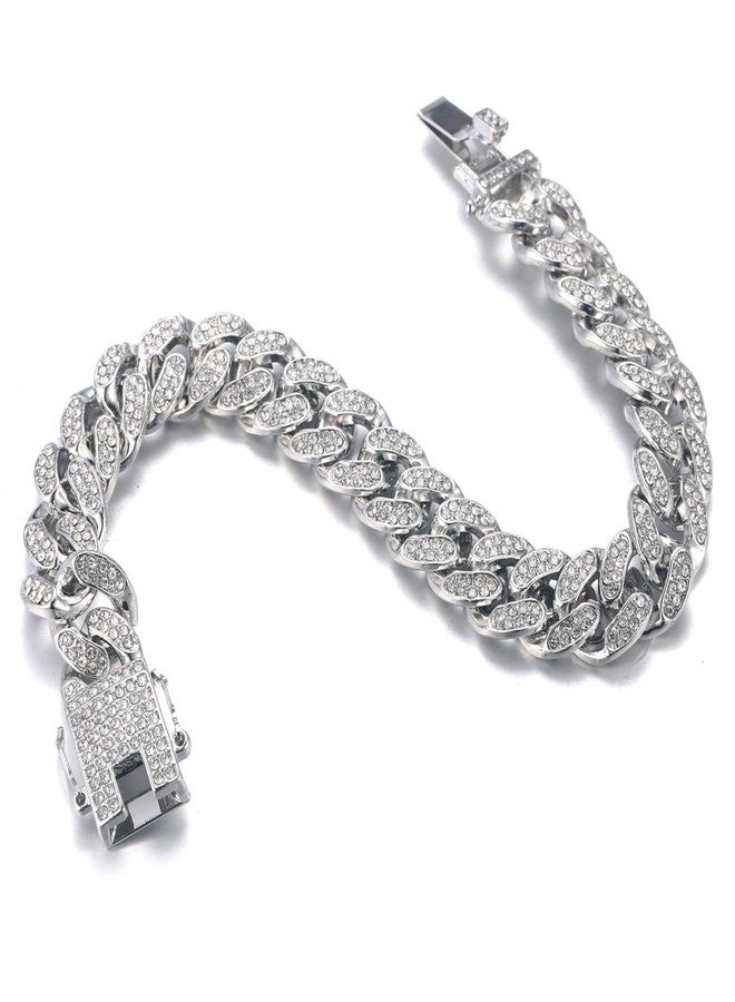 Halukakah Gold Plated Chains for Boys - TYCOON JUNIOR - Kid's 14MM Platinum Plated Cuban Link Chain Necklace Bracelet,Lab Diamonds Prong Set,Fits Ages 8-16 Y/O. with Giftbox, 7", Metal, Cubic Zirconia - Image 5