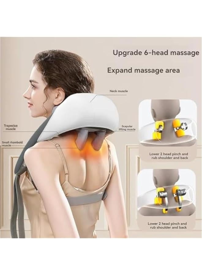 Loquat Veeloza Neck Massage, Veeloza Thermal Touch Massager, Neck Massager with Heat, Cordless Neck  Shoulder Shiatsu Massage,Neck and Shoulder Massager with Heat for Pain Relief (White) - Image 5