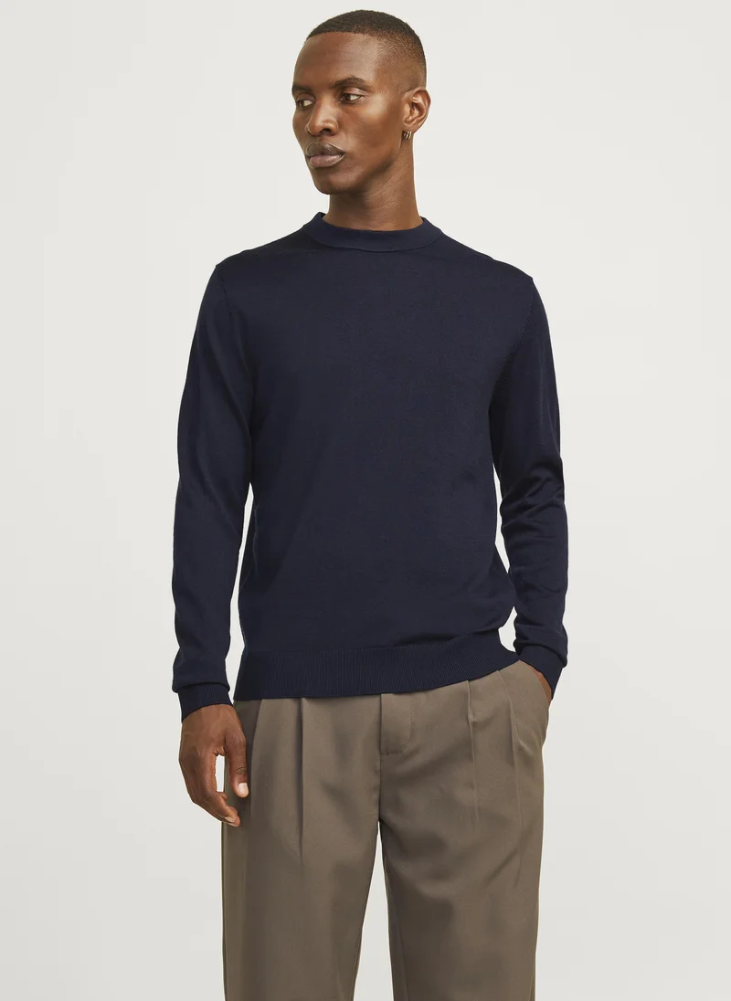 Knitted Crew Neck Long Sleeve Sweater
