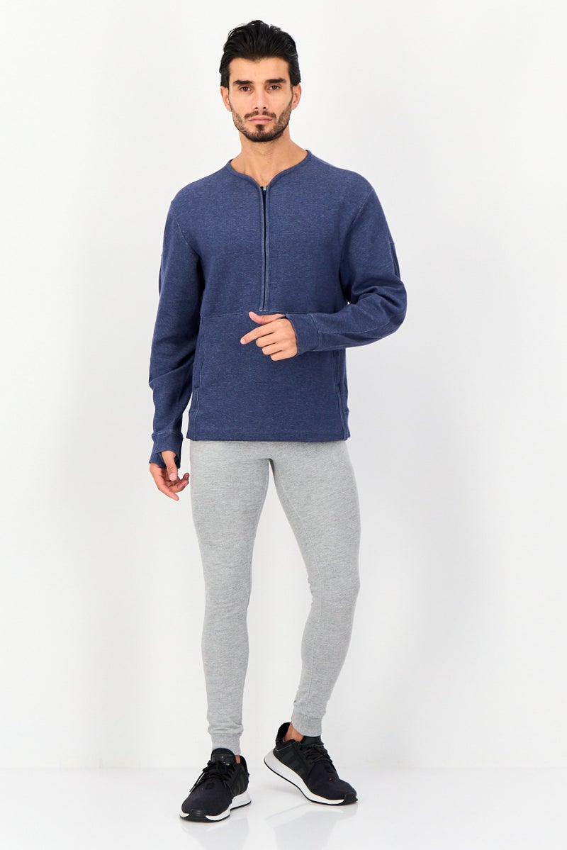 Nike Men Dri-Fit Long Sleeve Yoga Sweatshirt, Navy - Image 3