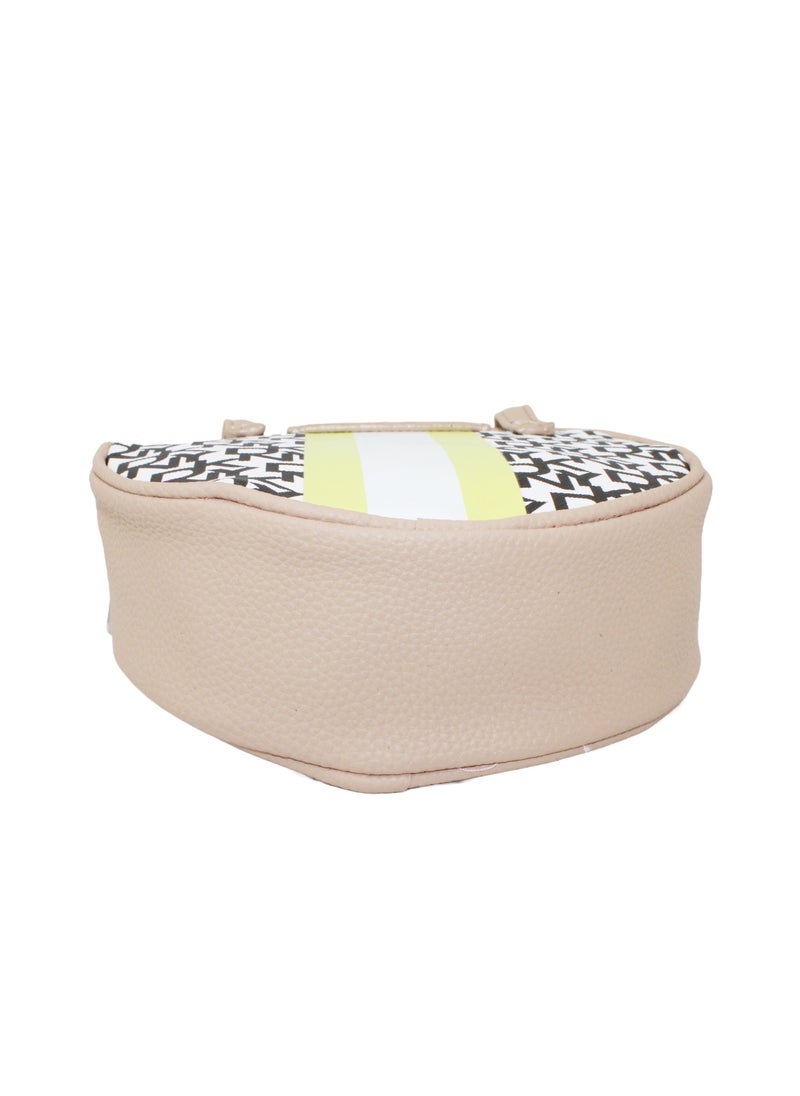 DKNY - DKNY Signature Stripe Original Circle Bag Cosmetic Bag, Travel Make up Bag Small, Small Lightweight Cosmetic Bag Storage Bag, Small Makeup Bag, Travel Toiletry Bag - Image 1