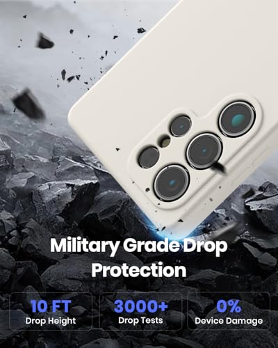 CUZMIGO Silicone Case for Samsung Galaxy S25 Ultra, Soft Slim Liquid Silicone Phone Case with Anti-Scratch Microfiber Lining, Camera Cover Protection with Cute Color Variety, Off White - Image 5