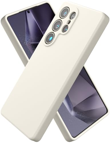 CUZMIGO Silicone Case for Samsung Galaxy S25 Ultra, Soft Slim Liquid Silicone Phone Case with Anti-Scratch Microfiber Lining, Camera Cover Protection with Cute Color Variety, Off White - Image 1