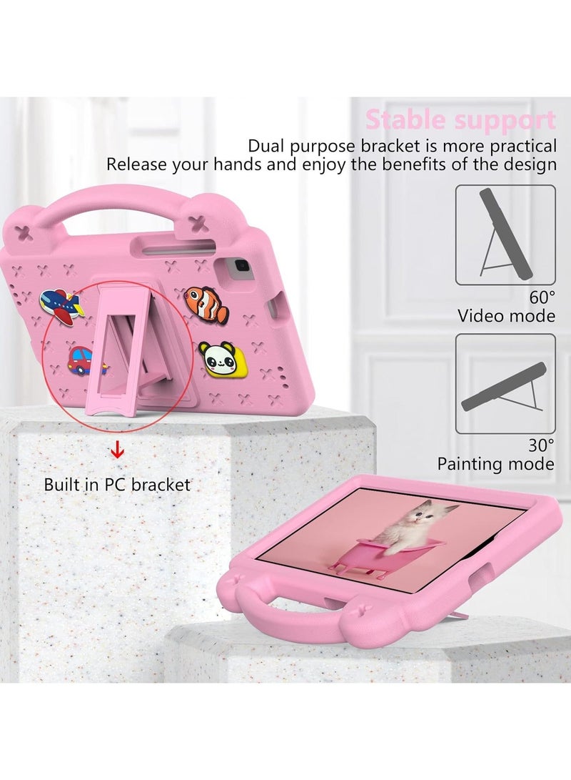 VKL Case Fit Samsung Galaxy Tab A7 Lite 8.7-Inch 2021 (SM-T225/T220/T227), DIY Cartoon Pattern, EVA Shockproof Cute Kids Cover with Screen Protector/Handle/Stand/Shoulder Strap, Pink - Image 4