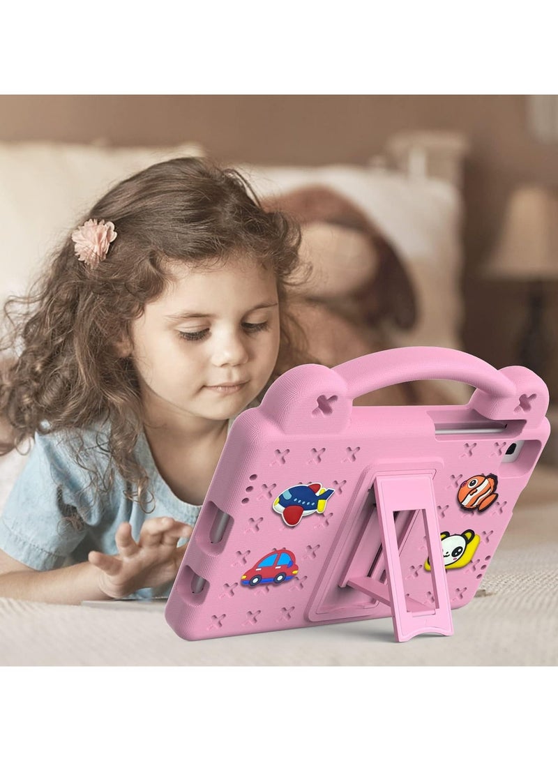 VKL Case Fit Samsung Galaxy Tab A7 Lite 8.7-Inch 2021 (SM-T225/T220/T227), DIY Cartoon Pattern, EVA Shockproof Cute Kids Cover with Screen Protector/Handle/Stand/Shoulder Strap, Pink - Image 5