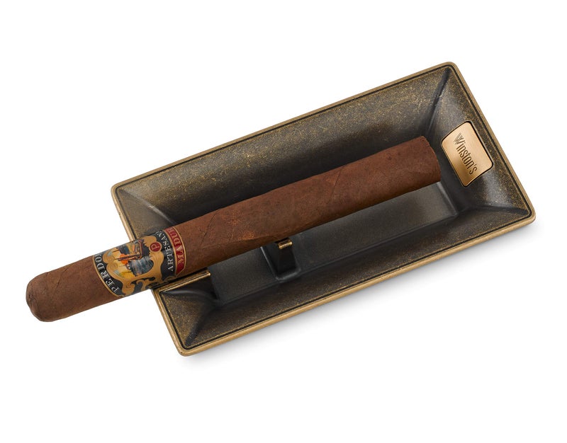 BD INNOVATION ELECTRONICS Winston's the Churchill Antique Bronze Cigar Ashtray, Durable with Cigar Holder - Image 2