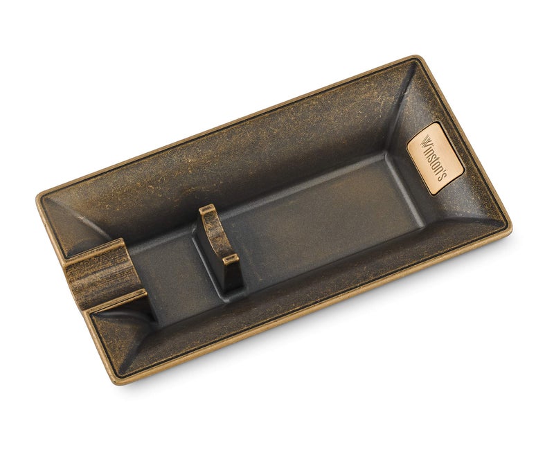 BD INNOVATION ELECTRONICS Winston's the Churchill Antique Bronze Cigar Ashtray, Durable with Cigar Holder - Image 1