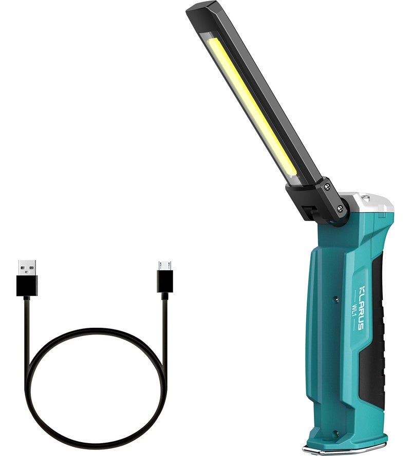 KLARUS WL1 Inspection Lamp Rechargeable, Multiple Uses Work Light, 550 Lumens Inspection Light with Magnetic Base & Hook, 180°Rotate +180°Foldable Inspection Torch for Car Repair Indoor Outdoor Uses… - Image 1