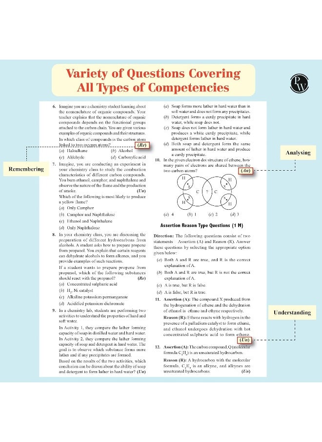 PW (Physics Wallah) CBSE Class 10 Competency Based Question Bank | 1500+ Competitive Based Questions | Chapter Wise | Sci, SST & Math, PYQs - Past 10 Years' Solved Papers (Set of 2 Books) (2024-2025)
