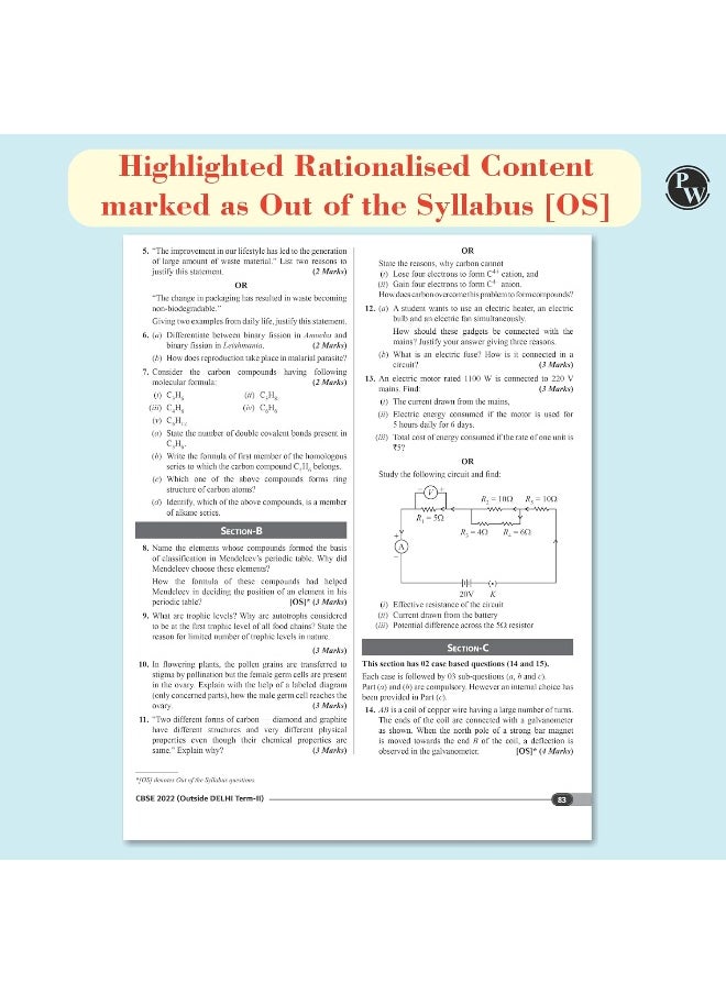 PW (Physics Wallah) CBSE Class 10 Competency Based Question Bank | 1500+ Competitive Based Questions | Chapter Wise | Sci, SST & Math, PYQs - Past 10 Years' Solved Papers (Set of 2 Books) (2024-2025)