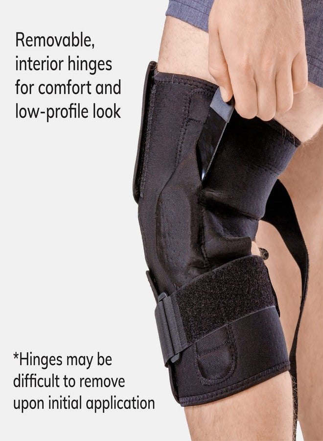 BraceAbility Torn Meniscus ROM Knee Brace - Hinged Post Surgery Support with Flexion Extension Control for Hyperextension and Locking Treatment, Ligament PCL or ACL Tears, Osteoarthritis Relief (L) - Image 5